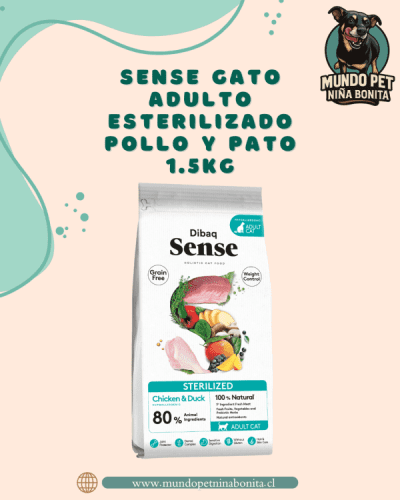 Sense gato adulto esterilizado pollo y pato - 1.5kg y 6kg