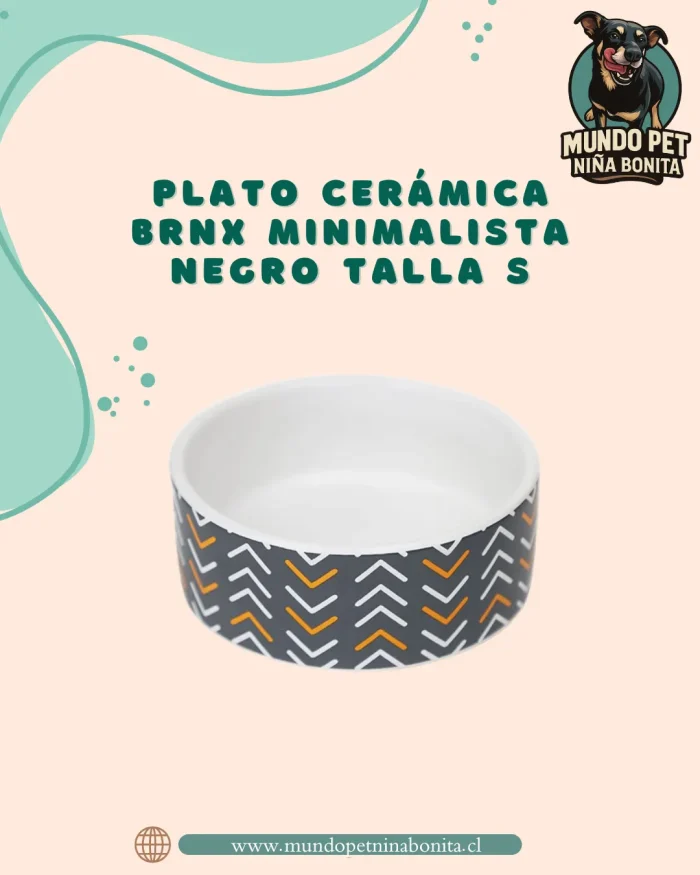 Plato cerámica brnx minimalista negro talla s