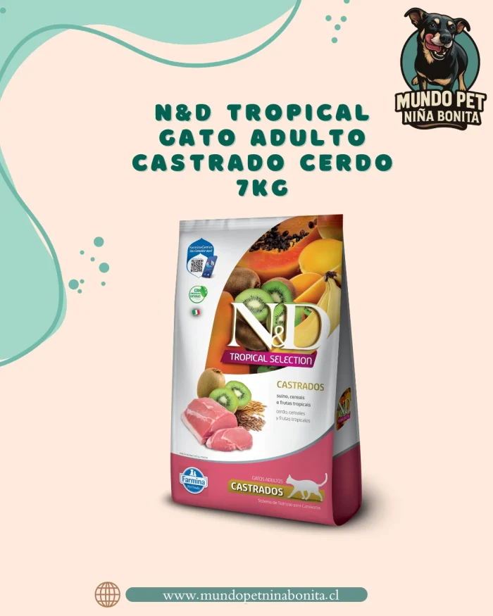 N&D tropical gato adulto castrado cerdo 7kg