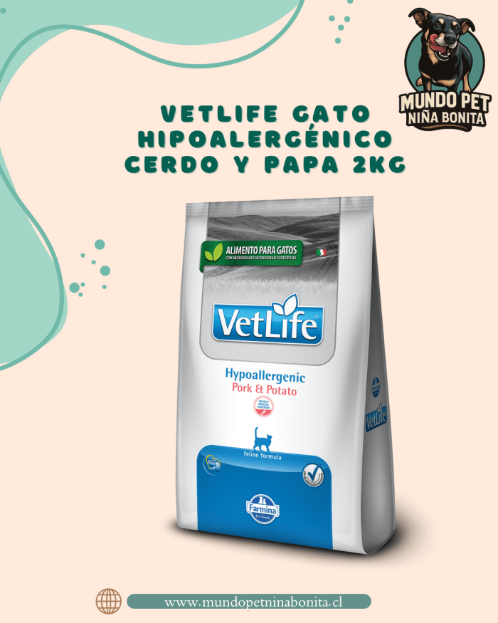 VetLife gato hipoalergénico cerdo y papa 2kg