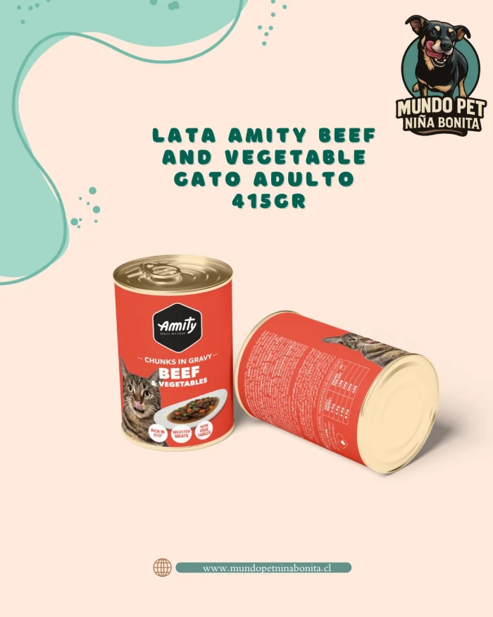 Vacuno y vegetales lata amity Lata amity feef & vegetable adult cat wet food 415 Gr