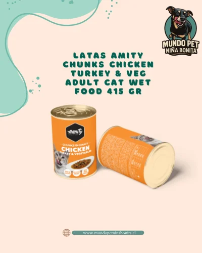 Amity Chunks Chicken, Turkey & Veg – Adult Cat Wet Food 415 g