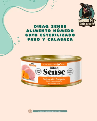 Dibaq Sense Alimento Húmedo Gato Esterilizado Pavo y Calabaza
