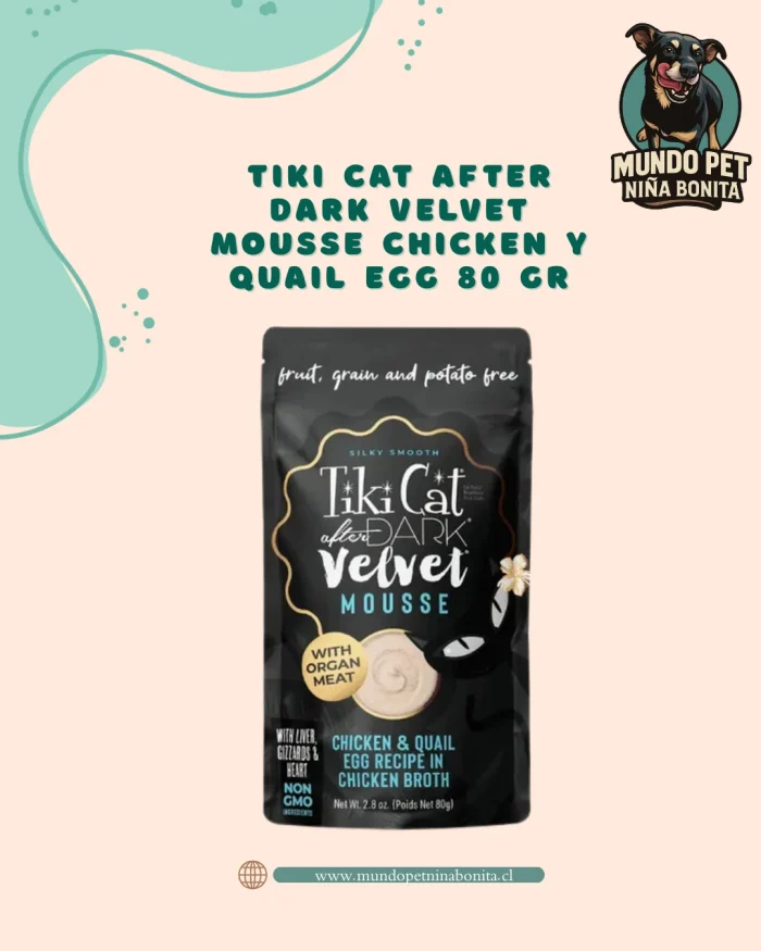 Tiki Cat After Dark Velvet Mousse Chicken y Quail Egg 80 Gr