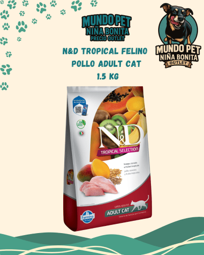 N&D tropical gato adulto pollo 1.5kg (Outlet)