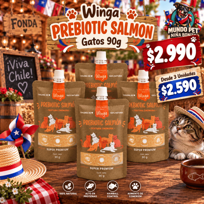 winga prebiotic.png Winga Prebiotic Salmon Gatos 90g