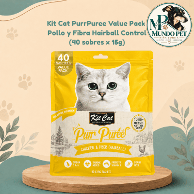 Kit Cat PurrPuree Value Pack Pollo y Fibra Hairball Control (40 sobres x 15g) Kit Cat PurrPuree Value Pack Pollo y Fibra Hairball Control (40 sobres x 15g)