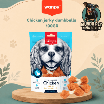 Chicken jerky dumbbells 100GR Wanpy Chicken Jerky Dumbbells 100GR